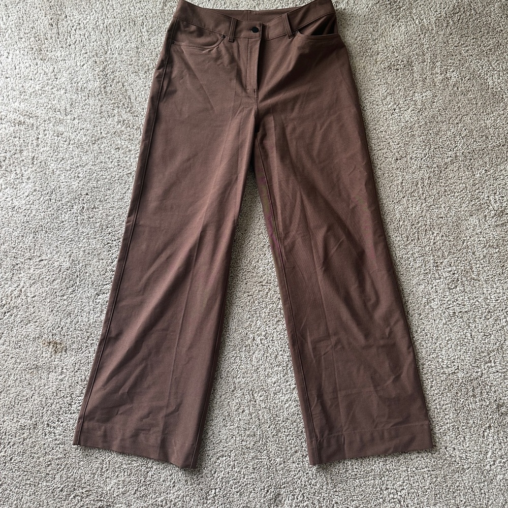 Lululemon City Sleek 5 Pocket High-Rise Wide Leg Pant Full Length, Color: Mocha